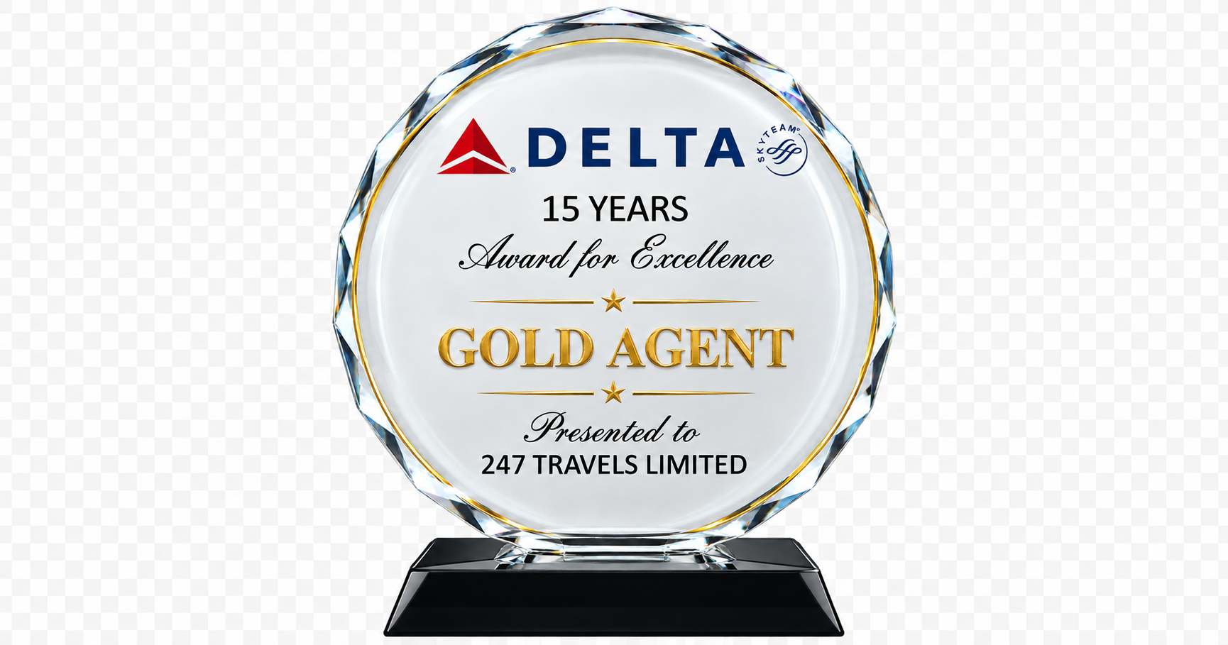 247 Travels Delta Air Lines  Gold Agent Award ✈️