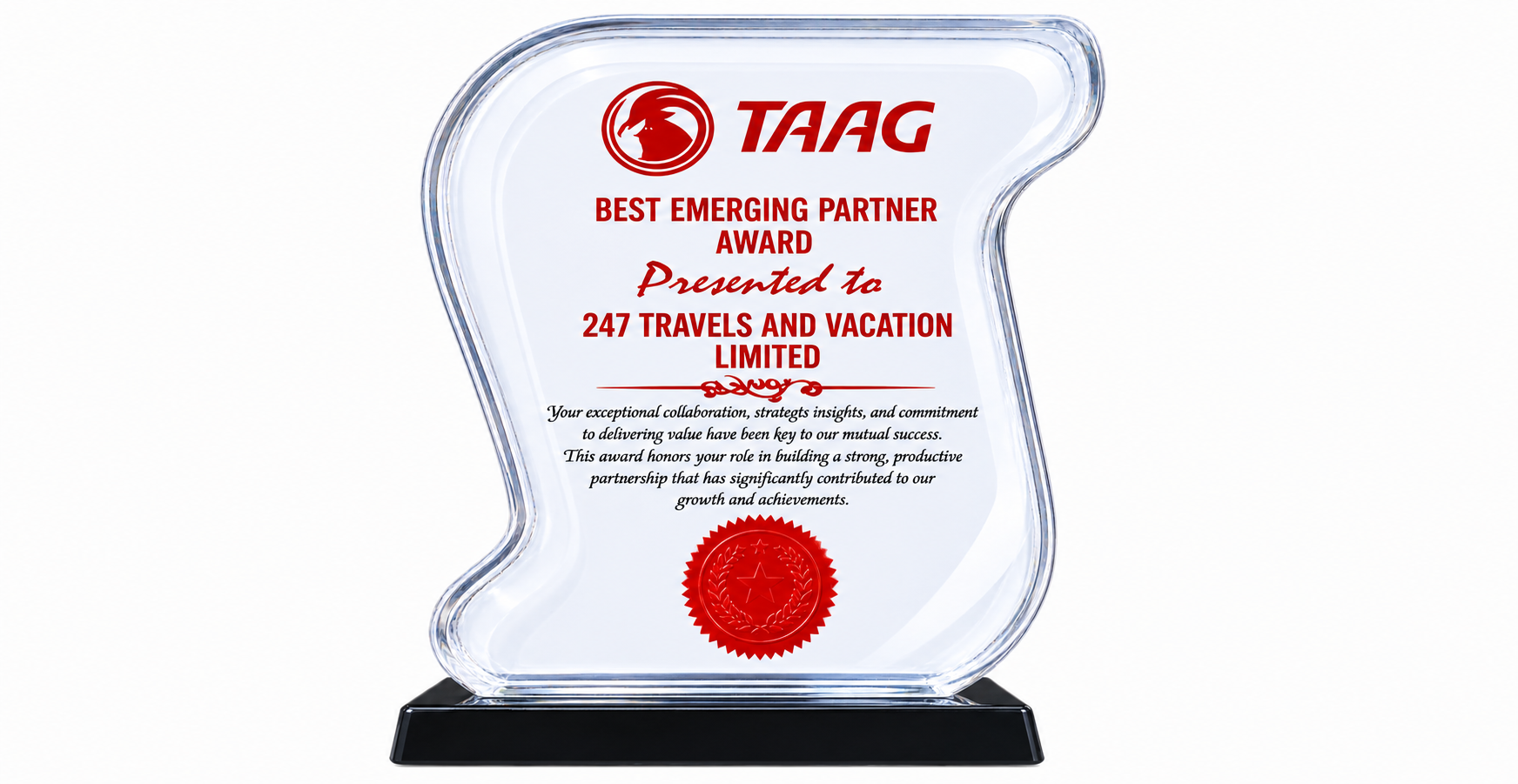 247 Travels TAAG Best Emerging Partner Award ✈️